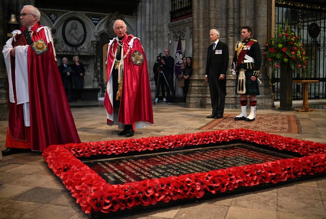 The Prince of Wales (second left) in his role as Great Master of the Honourable Order of the Bath