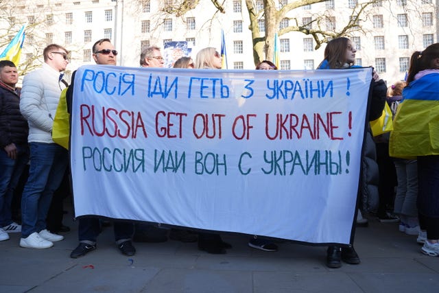 Banners outside Downing Street