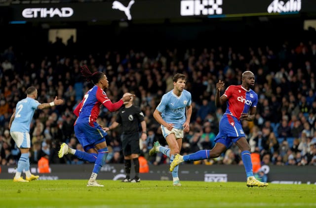 Crystal Palace’s Michael Olise celebrates his equaliser