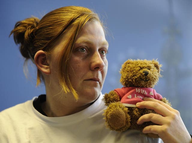 Karen Matthews in 2008 during an emotional appeal for information while her daughter was missing (PA)