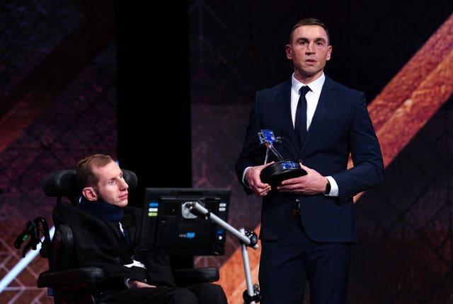 Rob Burrow, left, pictured with his friend and former Leeds Rhinos team-mate Kevin Sinfield