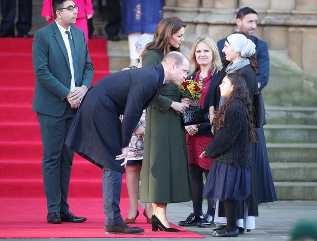 The duke and duchess spoke to locals as they left their first engagement (Danny Lawson/PA)