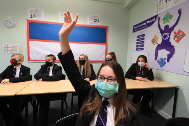 Children return to the classroom at Outwood Academy in Woodlands, Doncaster