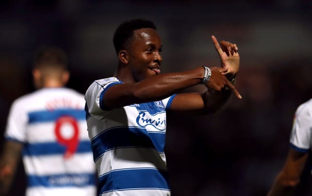 Queens Park Rangers’s Ethan Laird celebrates scoring their side’s second goal of the game during the Sky Bet Championship match at Loftus Road, London