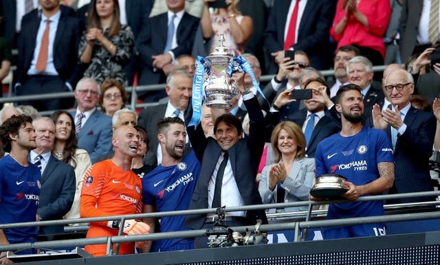 Antonio Conte lifted the FA Cup while at Chelsea 