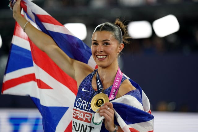 Amy Hunt celebrates