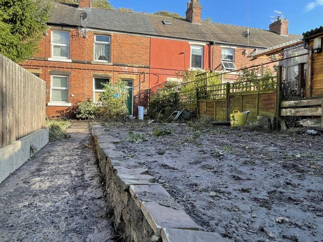 A general view of Tapton Terrace in Chesterfield, Derbyshire, showing the property where Maureen Gilbert, 83, was found dead on Saturday evening. 