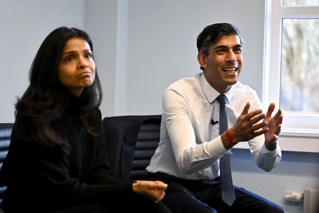 Prime Minister Rishi Sunak and his wife Akshata Murty 