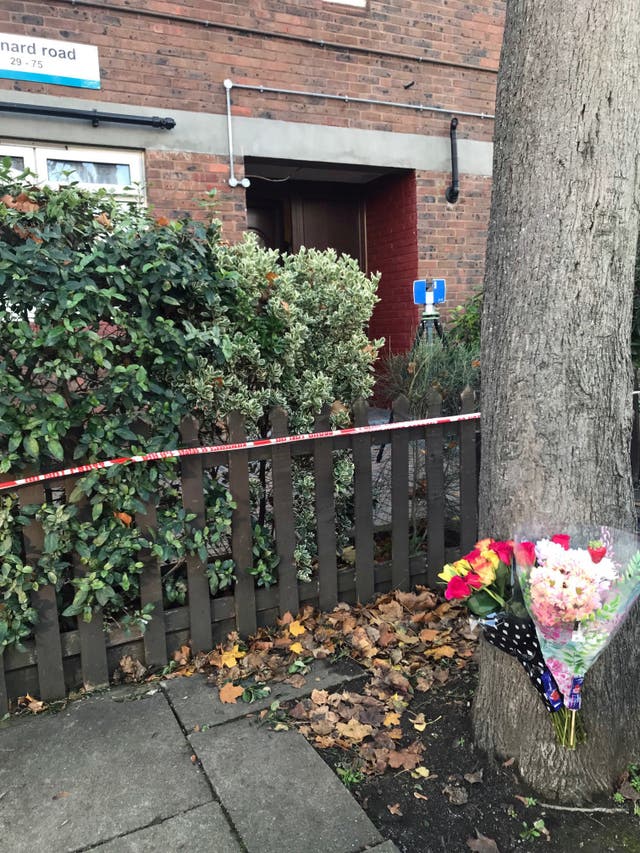 Floral tributes were left at the scene