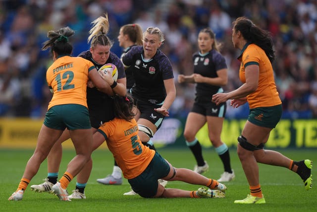 Kelsey Clifford (second from left) in action against Australia