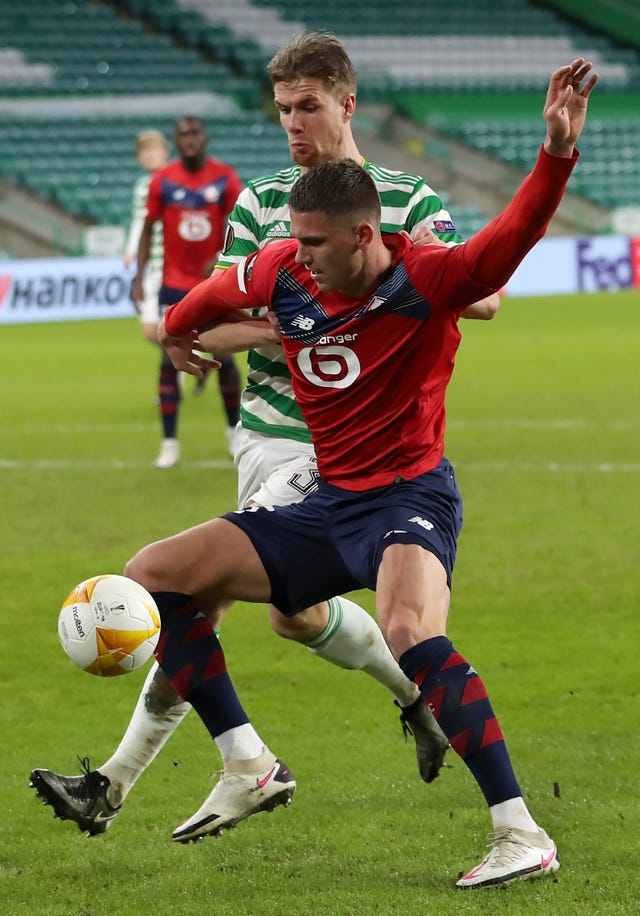 Lille’s Sven Botman (right) was an early January target for Newcastle