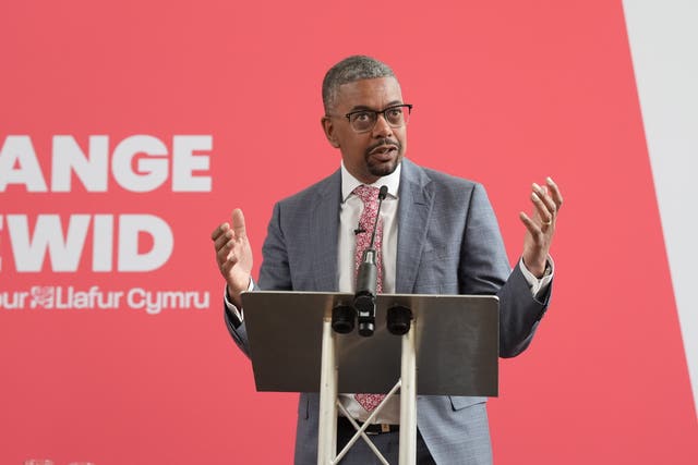 First Minister of Wales Vaughan Gething speaks at the launch of Labour’s six steps for change in Wales at the Priory Centre in Abergavenny