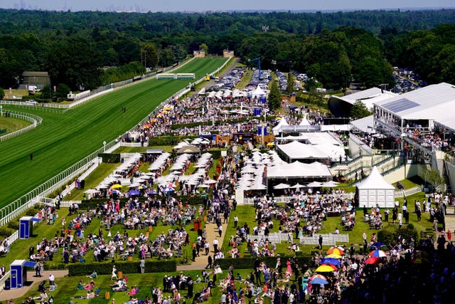 A view looking down the course from the grandstand