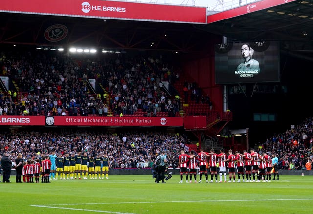 Bramall Lane fell silent in memory of Maddy Cusack