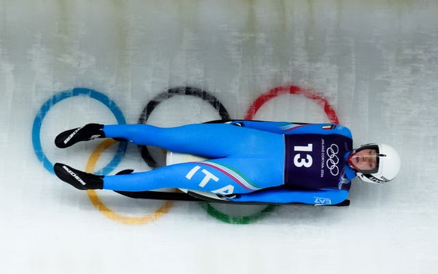 Italy's Verena Hofer during a Luge training run at the Cortina Sliding Centre