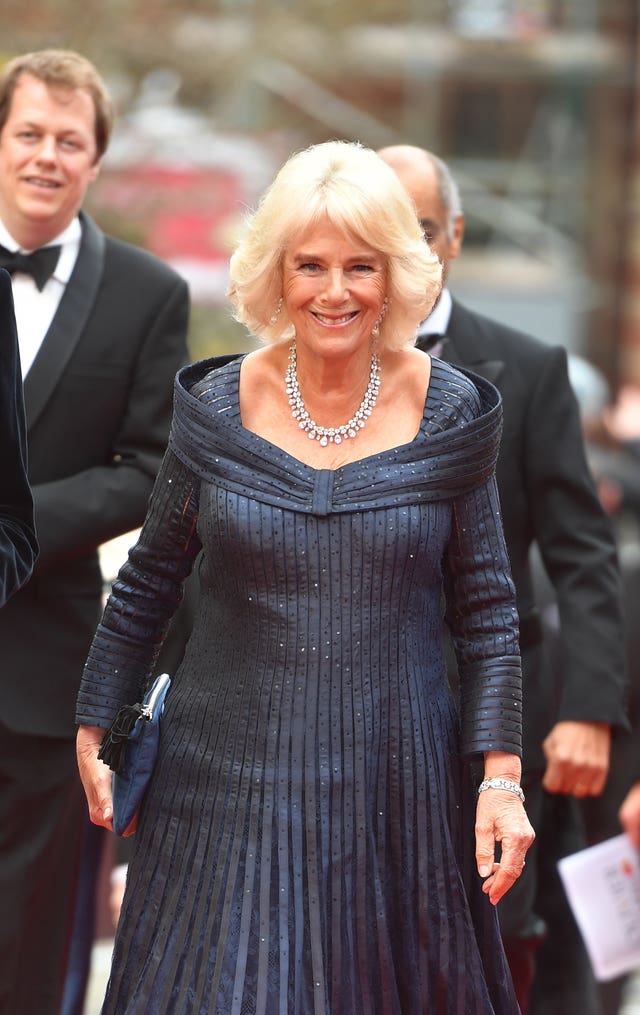 The Duchess of Cornwall arriving to attend the Olivier Awards at the Royal Albert Hall in London
