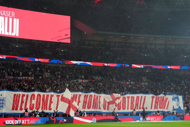 England fans display banner