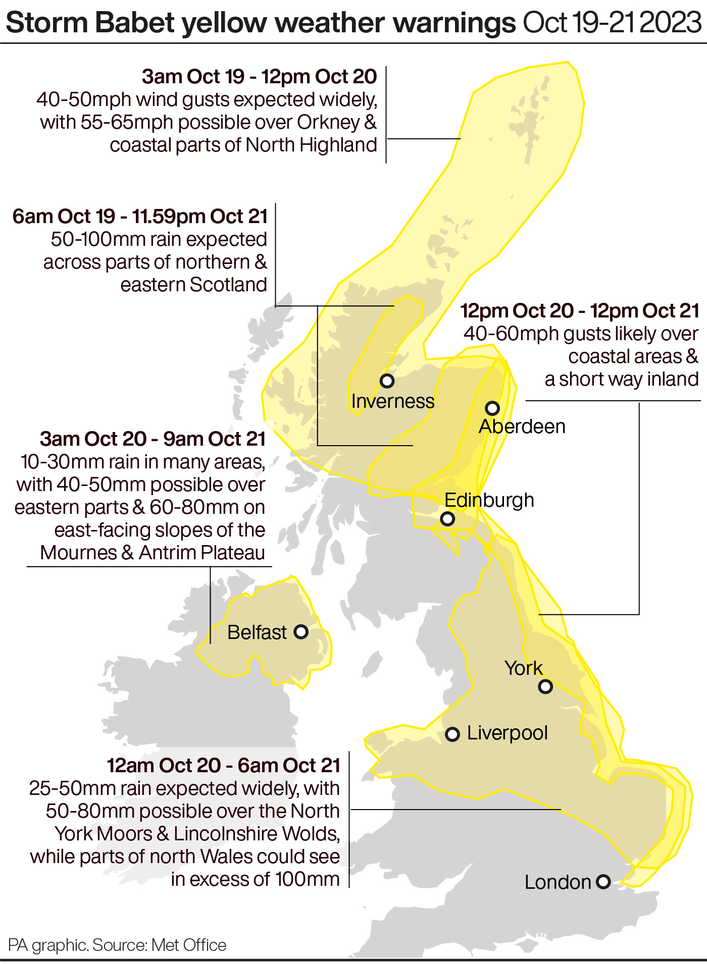 Rare ‘danger To Life’ Warning In Force As Storm Babet Sweeps Country ...