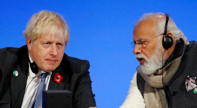 Boris Johnson with Narendra Modi 