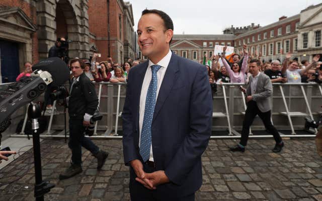 Taoiseach Leo Varadkar at Dublin Castle as the results are announced (Niall Carson/PA)