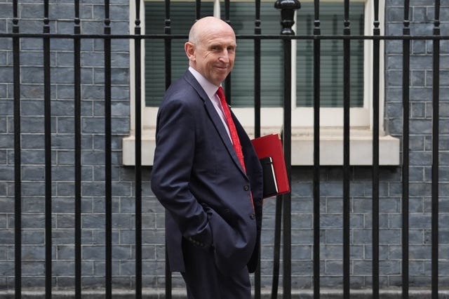 John Healey outside Downing Street