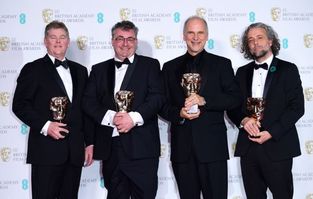 Richard R Hoover, Gerd Nefzer, John Nelson and Paul Lambert won the special visual effects Bafta for Blade Runner 2049 (Ian West/PA)