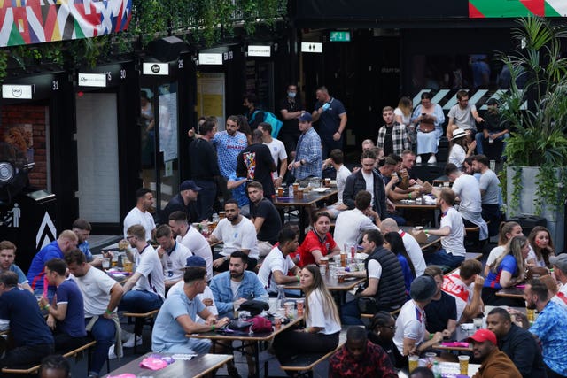 Fans watching Ukraine v England