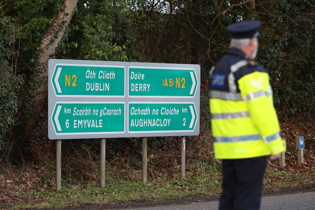 A checkpoint on the Irish border between Emyvale and Aughnacloy