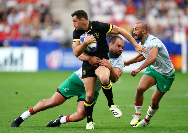 Wales' Tomos Williams is tackled by Portugal’s Anthony Alves (Mike Egerton/PA)