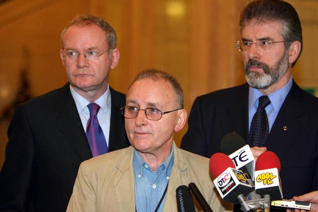 Denis Donaldson and Gerry Adams