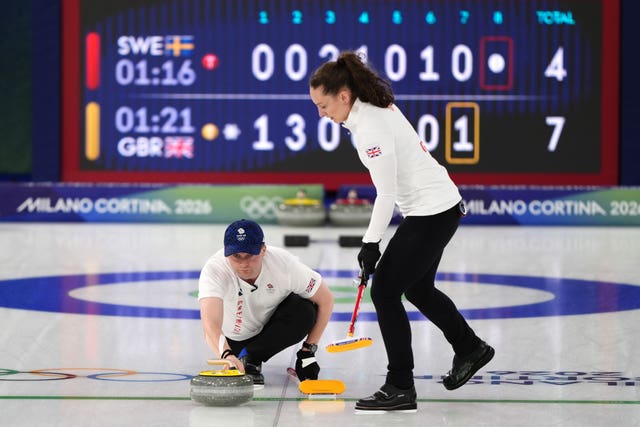 Great Britain&rsquo;s Bruce Mouat (left) and Jennifer Dodds