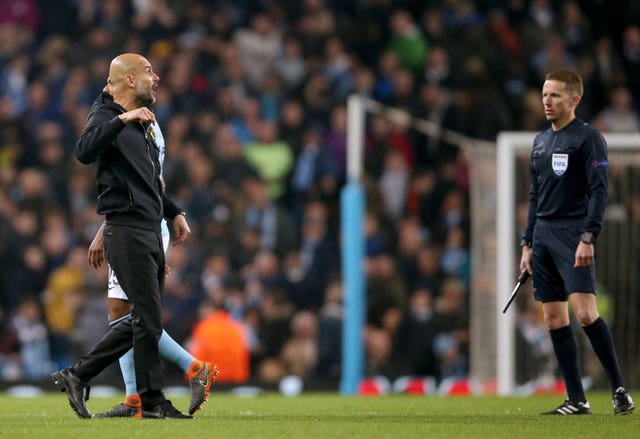 Manchester City boss Pep Guardiola was sent off for remonstrating too vociferously with officials