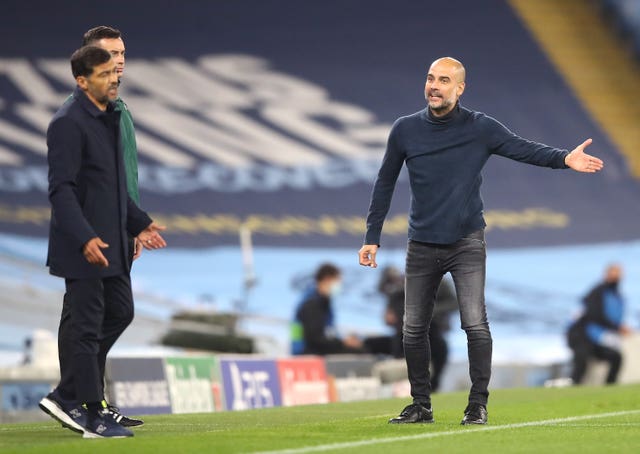 The first game between City and Porto saw words exchanged between Guardiola and opposite number Sergio Conceicao