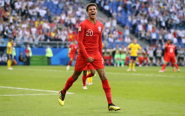 Dele Alli scored for England in the World Cup quarter-final