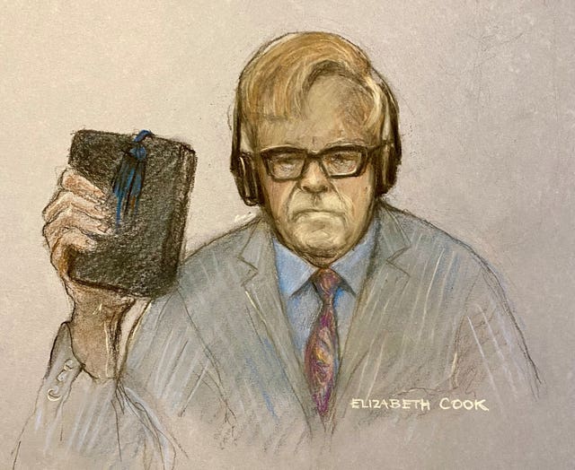 Court sketch of Elton John