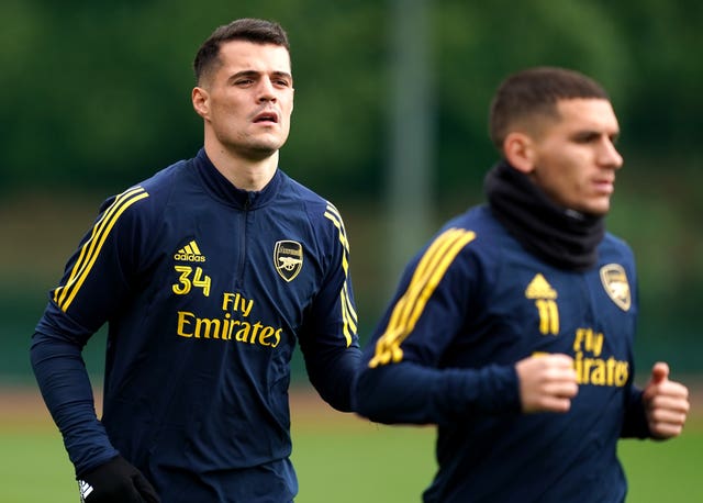 Granit Xhaka, left, could return to the Arsenal team 