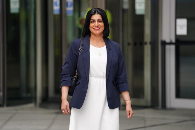 Shabana Mahmood smiling outside BBC studios
