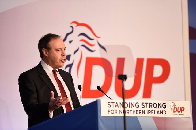 DUP Westminster leader Nigel Dodds set out his opposition to the Brexit backstop (Michael Cooper/PA)