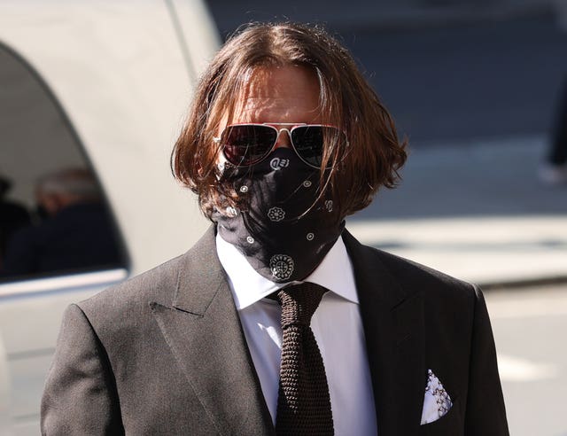 Actor Johnny Depp arriving at the High Court in London 