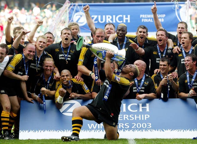 Wasps beat Gloucester in the Zurich Premiership Cup final in 2003 to become champions of England for a third time