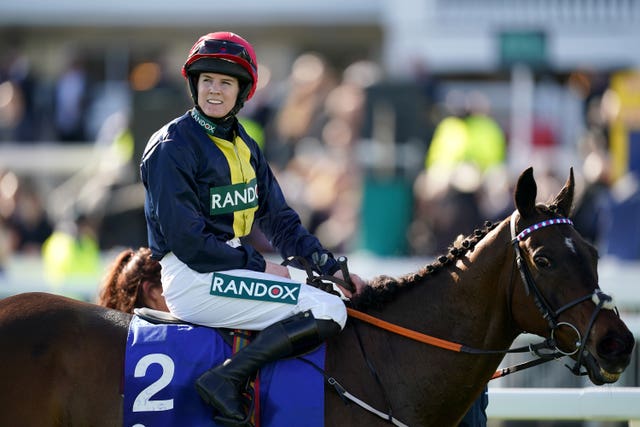 Dancing On My Own and Rachael Blackmore after winning at Aintree