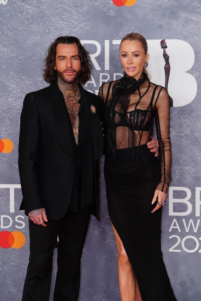 Pete Wicks and Olivia Attwood at the Brit Awards 2025