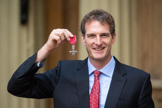 Dan Snow with his MBE