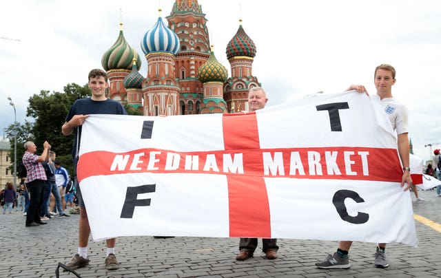 England fans from Needham Market