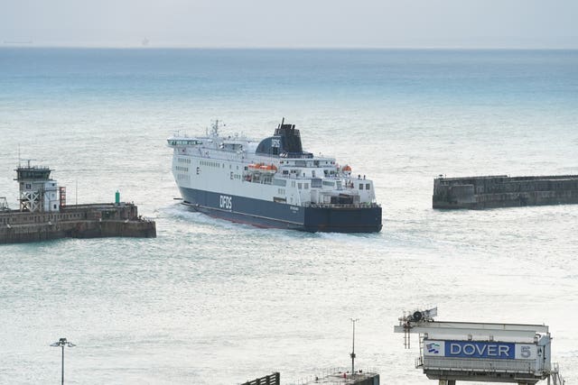 A ferry leaves Dover (Aaron Chown/PA)