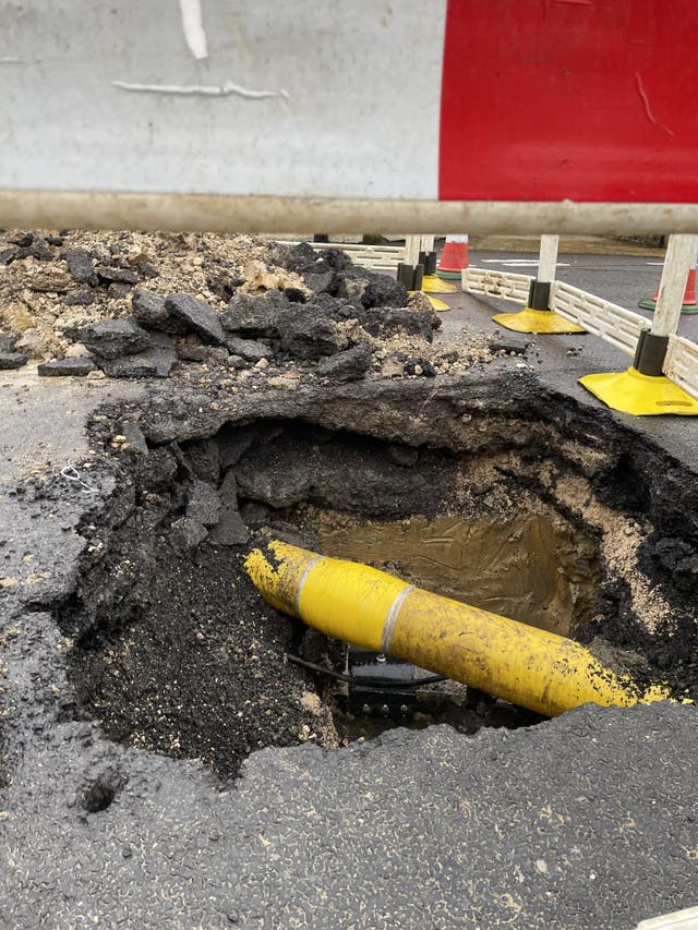 Burst water main in Sheffield