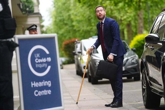 Cabinet Secretary Simon Case arrives to give evidence