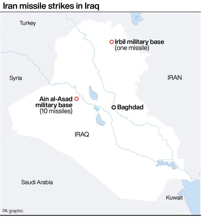 Iran missile strikes in Iraq
