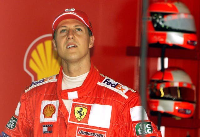 Michael Schumacher in the Ferrari garage