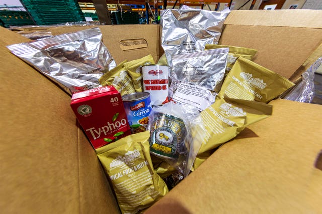 Rations given to homeless charities